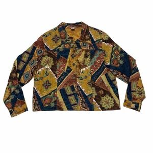 COLDWATER Creek Printed Button Down Jacket Large